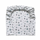 Husa saltea patuț bebe copii din bumbac 120 x 60 cm, Stelute menta (5)